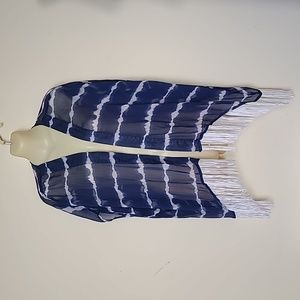 Arizona Jeans Size Small 7/8 Navy/White Cardigan Cover Up